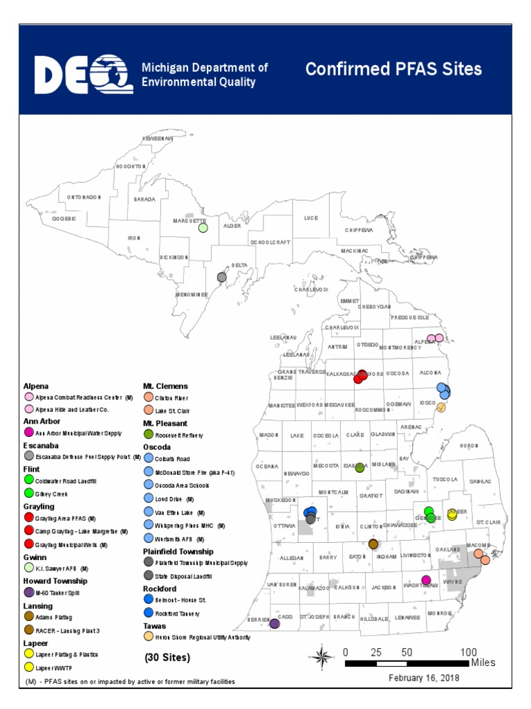 Deq Map ConfirmedPFASsites 611932 7 Michigan Nature