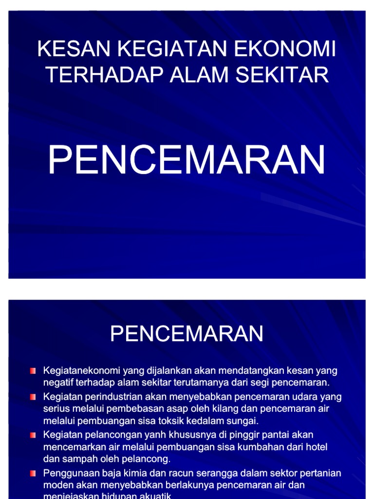 Kesan Kegiatan Ekonomi Terhadap Alam Sekitar Pdf