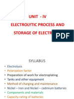 Unit - IV Electrolytic Process