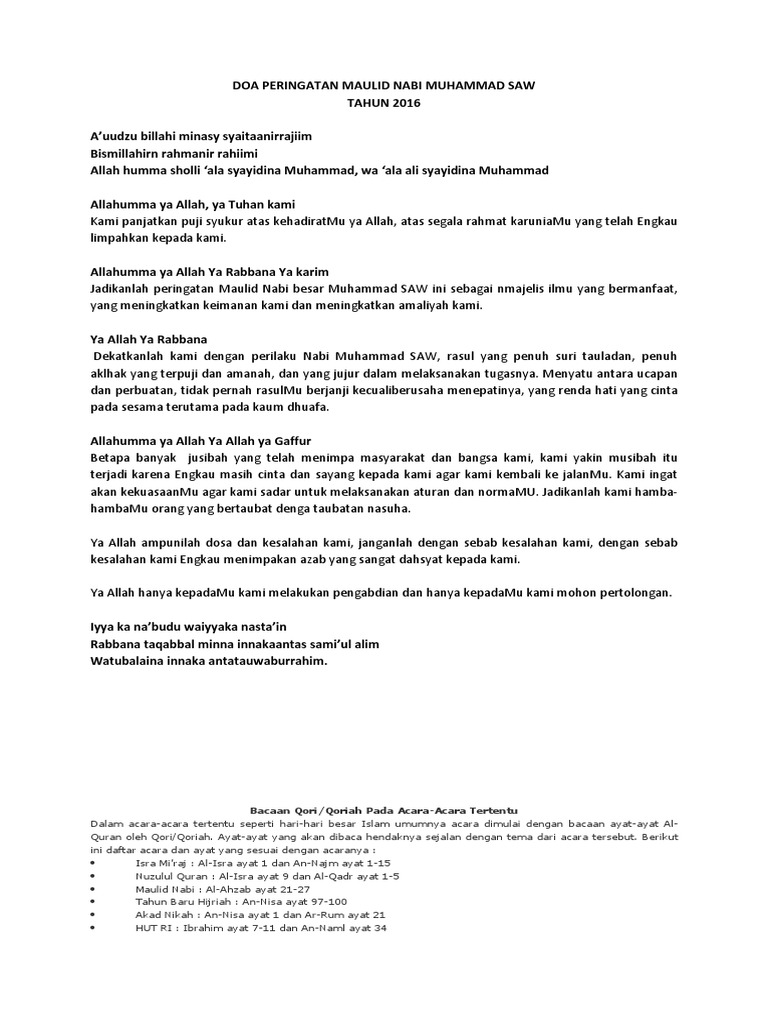 29++ Contoh Kata Penutup Acara Maulid terbaru