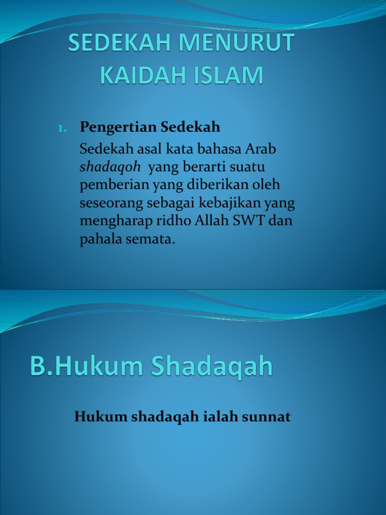 Apa yang dimaksud dengan sedekah
