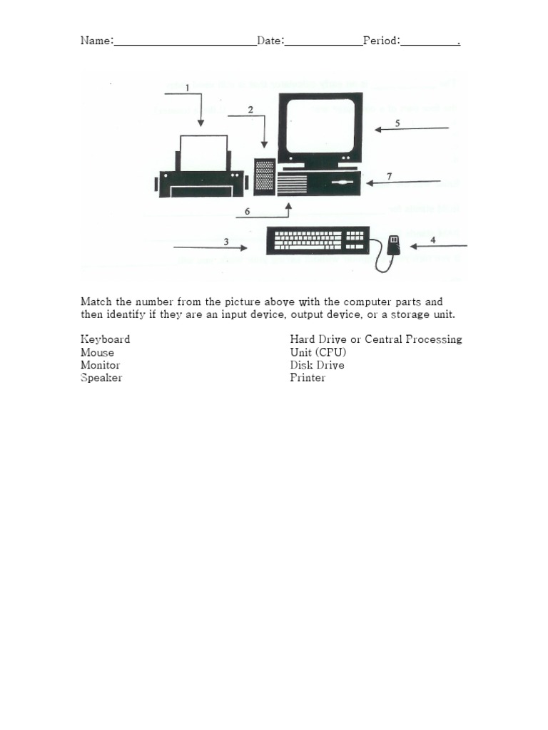 basic computers worksheet