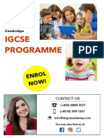 Programme Igcse: Enrol Now!