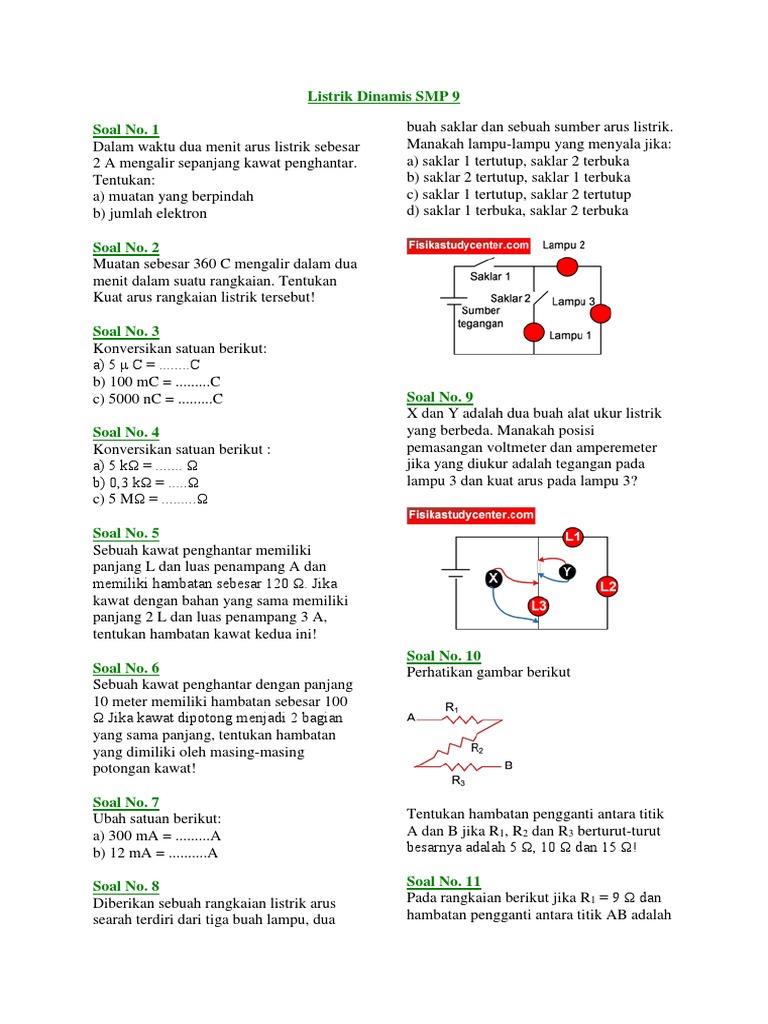 Soal Listrik Dinamis Kelas 9 | PDF