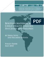 Bolivian Maternal and Child Policies - Successes and Failures