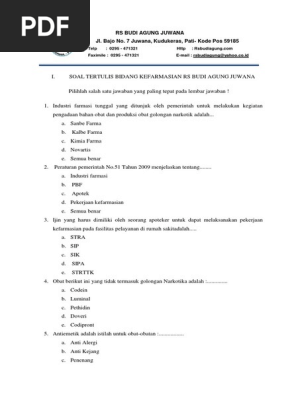 Soal Tes Apoteker