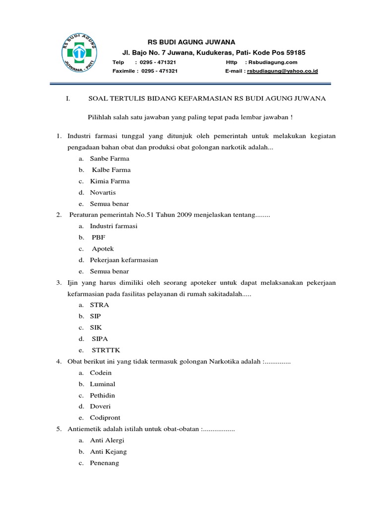 Kumpulan Materi Soal Usm Unjani