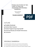 Computational Multicore On Two-Layer 1D Shallow Water Equations For Erodible Dambreak