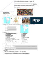 Evaluación Diagnóstica de Historia, Geografía y Economía.