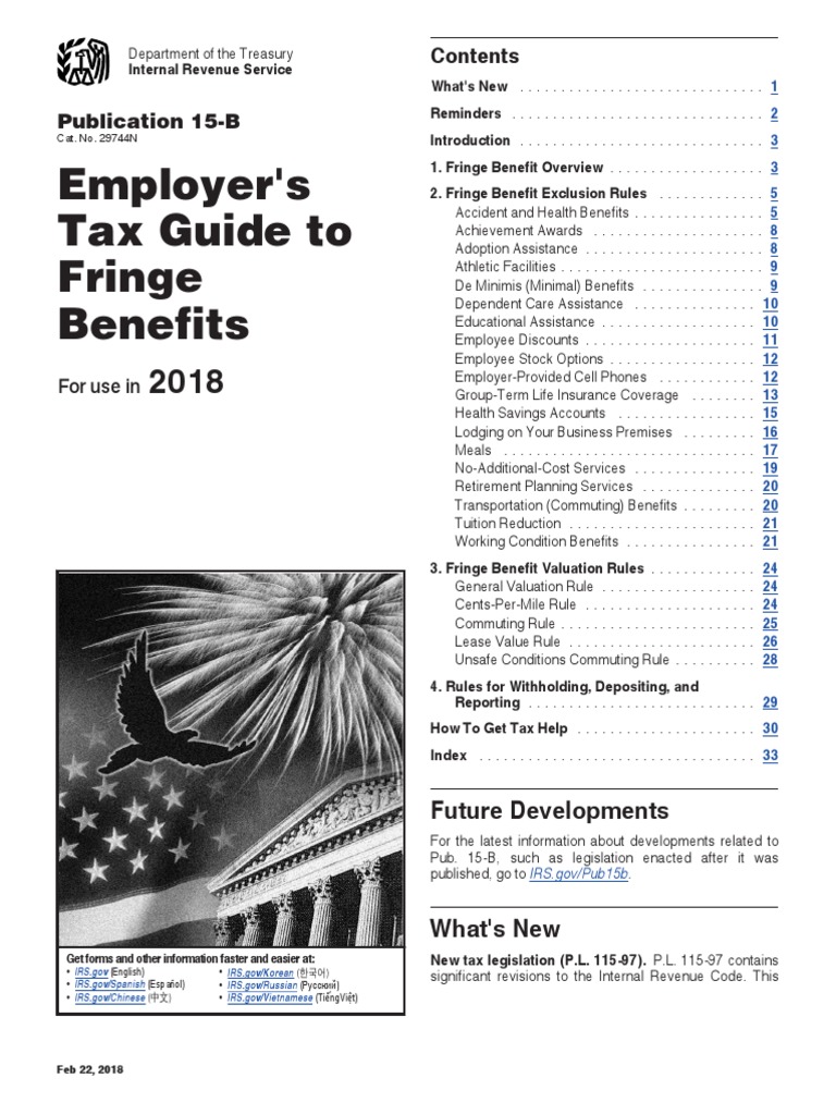 Publication 15b PDF Employee Benefits Health Savings Account