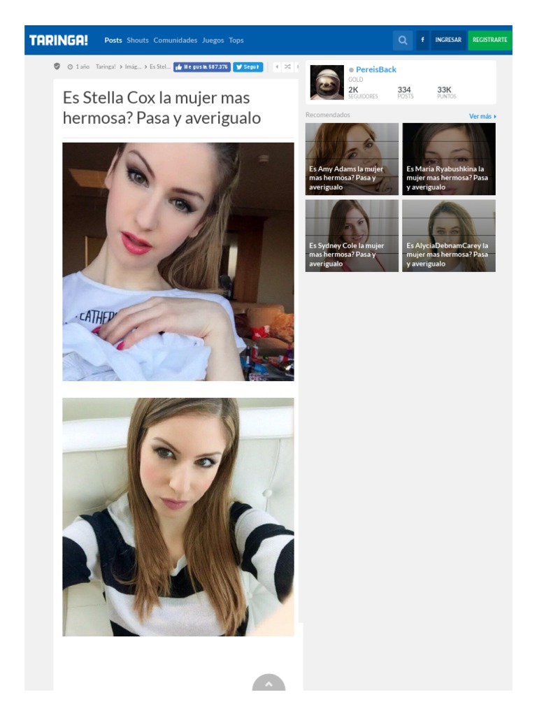 Es Stella Cox la mujer mas hermosa Un análisis de la belleza de  