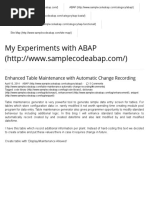 Enhanced Table Maintenance With Automatic Change Recording - My Experiments With ABAP