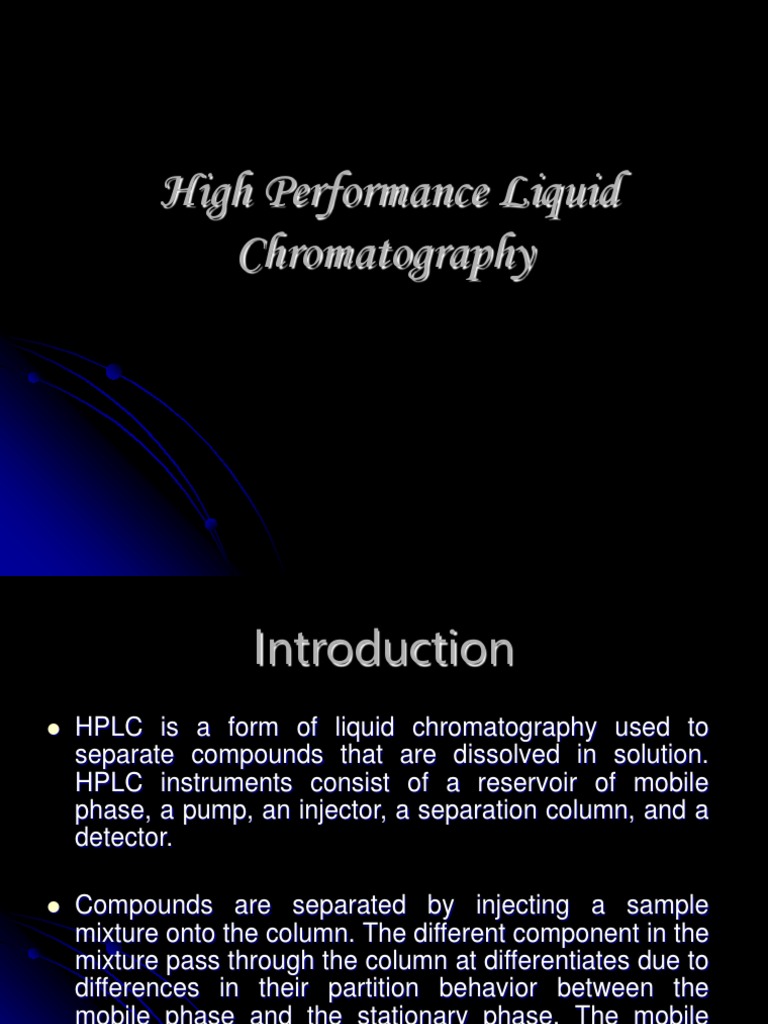 High Performance Liquid Chromatography PDF High Performance Liquid