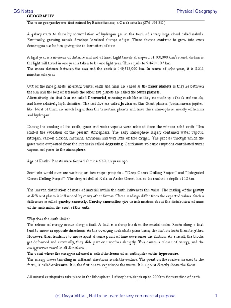 Divya Mittal Geog Notes PDF | PDF | Atmospheric Circulation | Plate ...