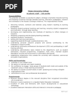 Majan University College Academic Staff - Job Profile: Responsibilities