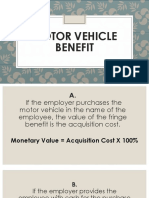 Motor Vehicle Benefit Tax Rules