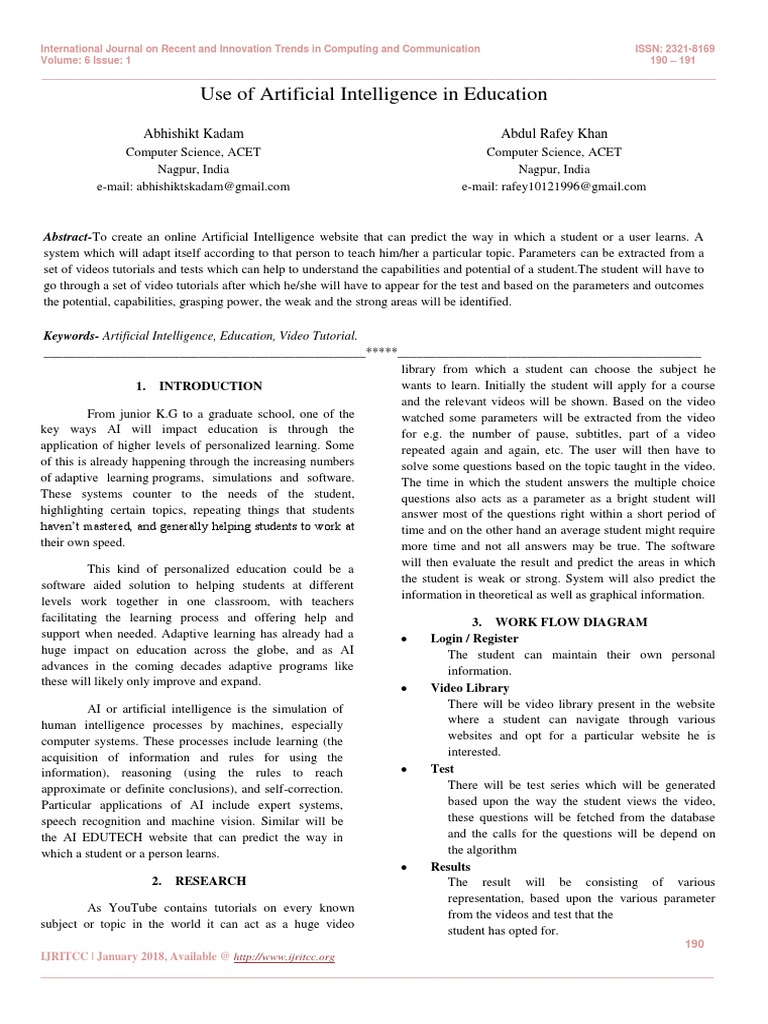 Use Of Artificial Intelligence In Education Artificial Intelligence Intelligence Ai Semantics