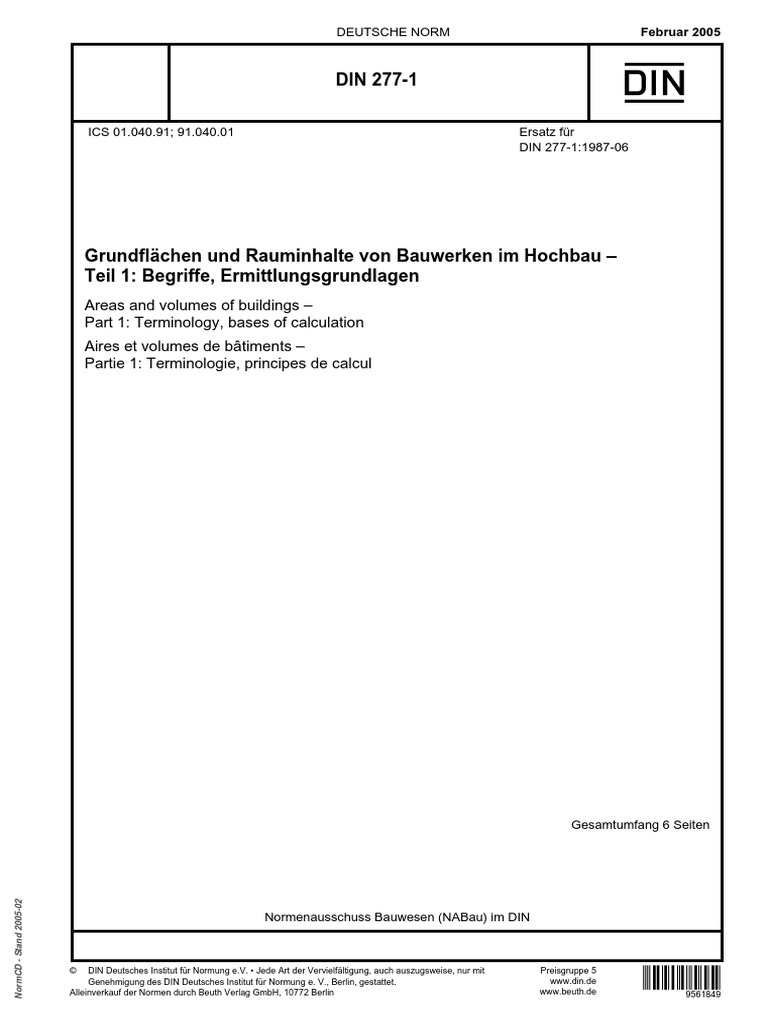 DIN 2771200502 Teil 1 Begriffe, Ermittlungsgrundlagen PDF