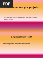 Como Fazer Um Pre Projeto