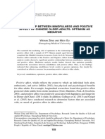 Relationship Between Mindfulness and Positive Affect of Chinese Older Adults: Optimism As Mediator