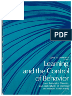 Learning and The Control of Behavior
