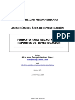 Formato para Redactar Los Reportes de Investigación PDF