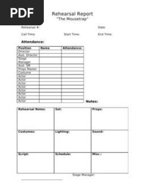 Rehearsal Report