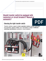 Should Transfer Switch Be Equipped With Contactors or Circuit Breakers