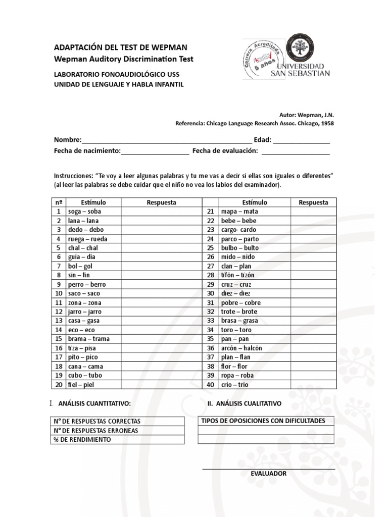 Test de Wepman