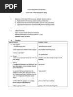 Grade 4 Physical Education Lesson Plan | PDF | Physical Exercise ...