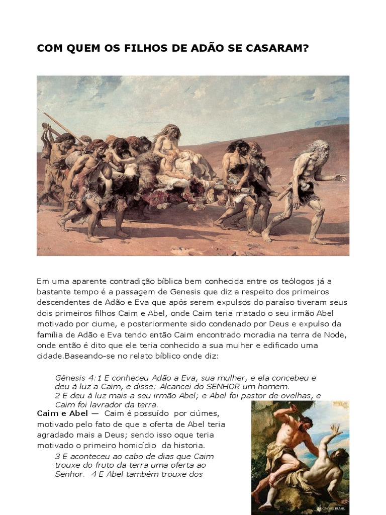 Com Quem Os Filhos de Adão Se Casaram | PDF | Caim e Abel | Cristianismo