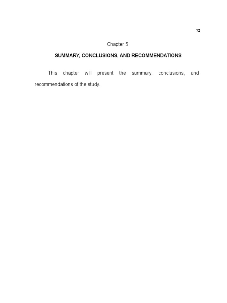 Chapter 5: Summary and Recommendations | PDF | Career & Growth | Self ...