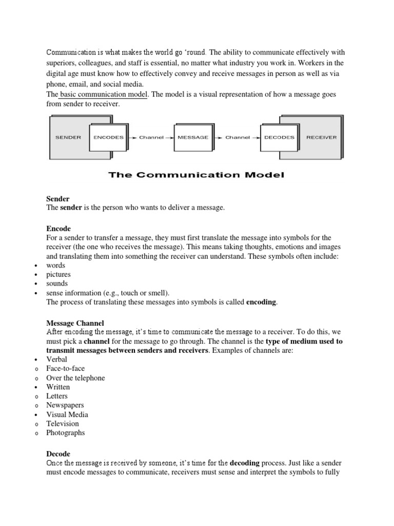 Communication Is What Makes The World Go PDF Code Communication
