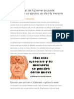 La Enfermedad Del Alzheimer Se Puede Prevenir