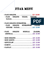 Daftar Menu Nasgor