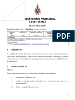 Plano Analitico Mecanica de Solo 1