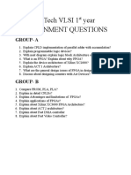 MTech VLSI 1st Year Assignment Questions