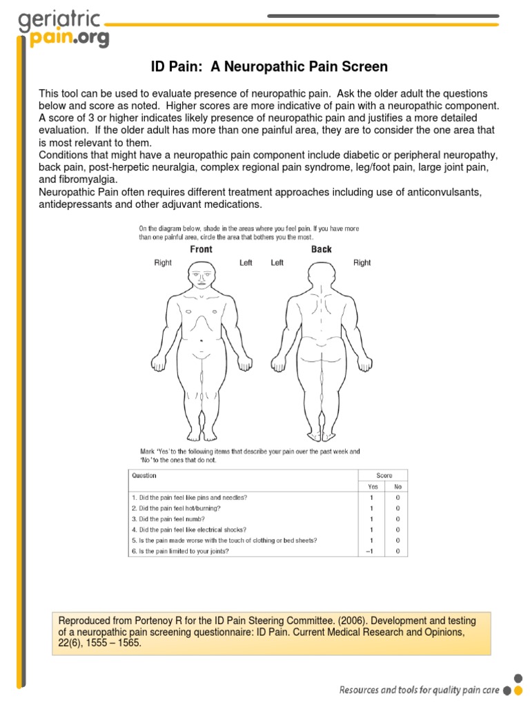 Neuropathic Pain Screening Tool | PDF