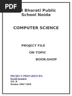 Cbse Class Xii Computer Science Project File On Book Shop 2010 Exam