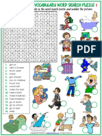 Daily Routines Vocabulary Esl Word Search Puzzle Worksheets For Kids
