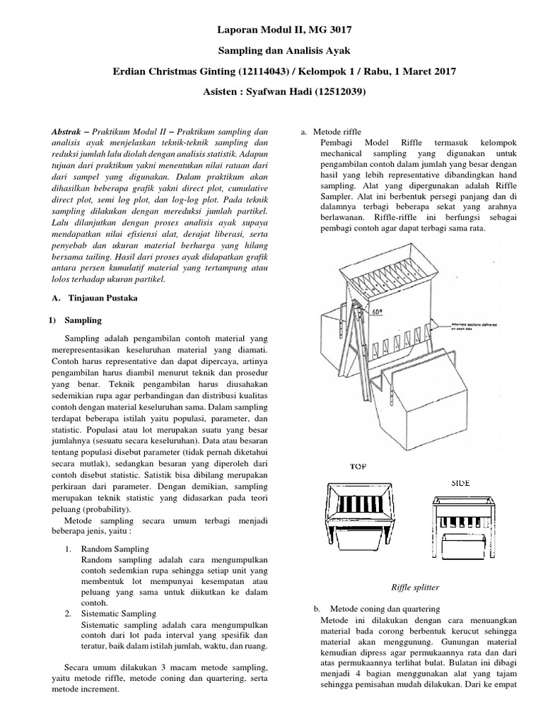 Metode Coning dan Quartering dalam Sampling | PDF