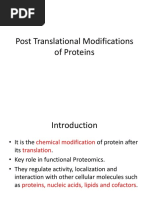 Post Translational Modification of Proteins