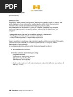 Elevators Quality Assurance Manual With Organisation Chart