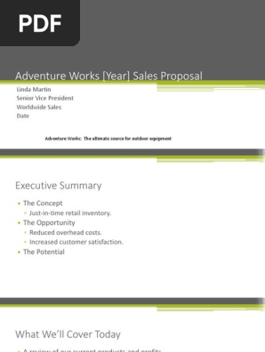 Adventure Works [Year] Sales Proposal