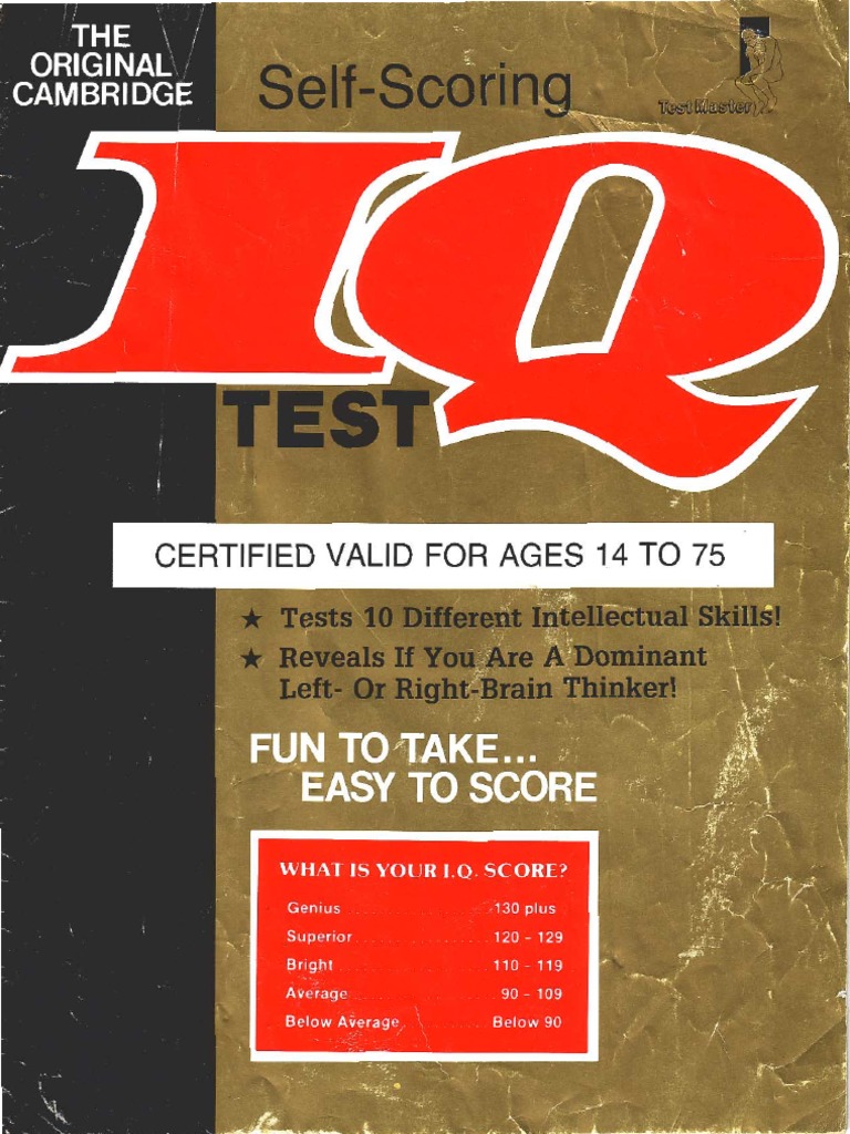The Original Cambridge Self Scoring IQ Test PDF | PDF | Nature