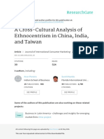 A Cross-Cultural Analysis of Ethnocentrism in China, India, and Taiwan