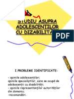 Studiu Asupra Adolescen - Ilor Cu Dizabilit - I