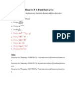 Problem Set # 1: First Derivative