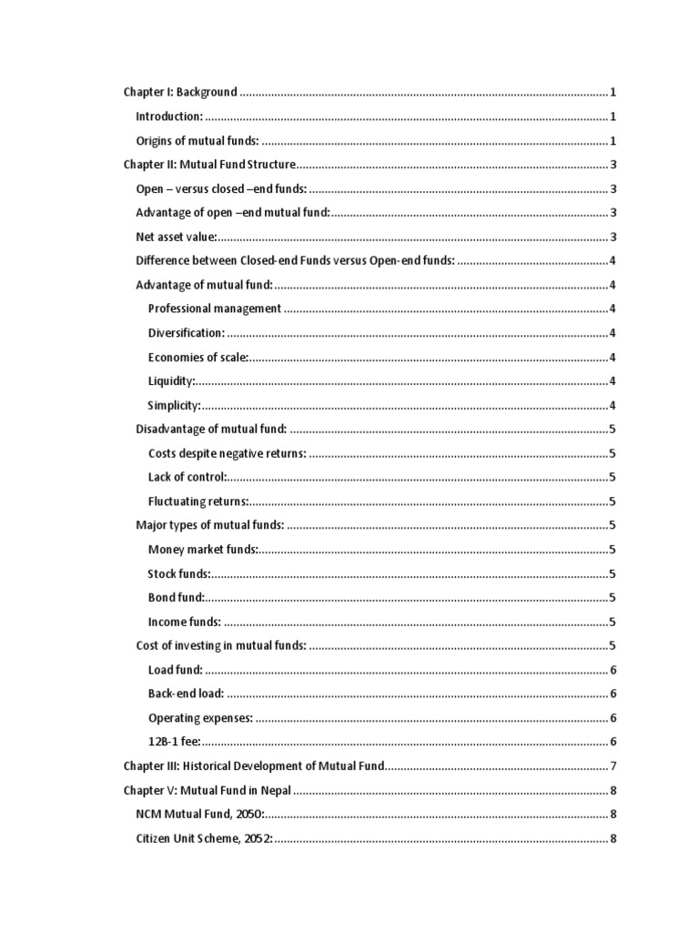 Mutual Funds in Nepal PDF Investment Fund Mutual Funds