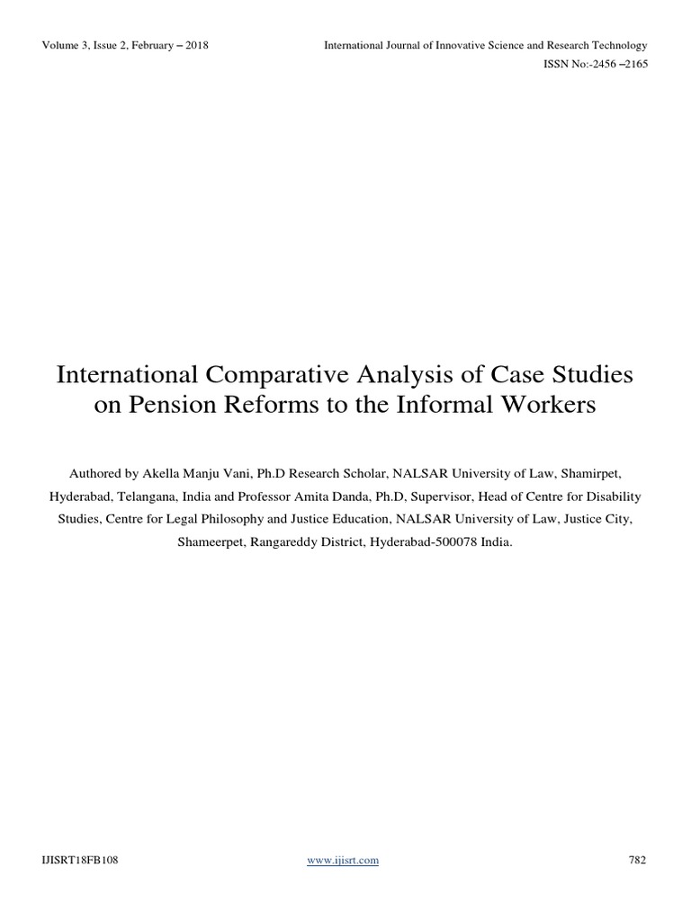 International Comparative Analysis Of Pension Reforms To The - 